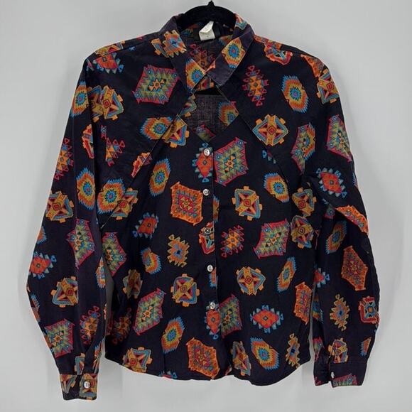 Vintage Rough Rider western native 80s button down size 13/14 rodeo cowgirl - Picture 1 of 8